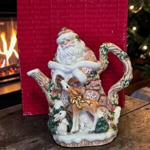 Snowy Woods Collection Teapot by Fitz and Floyd in the Original Box